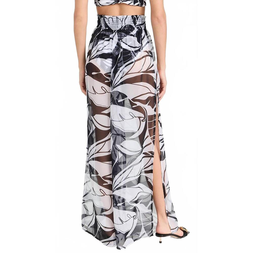 NEW RAMY BROOK haley cover-up pant in black/white exotic palm print - Picture 4 of 4